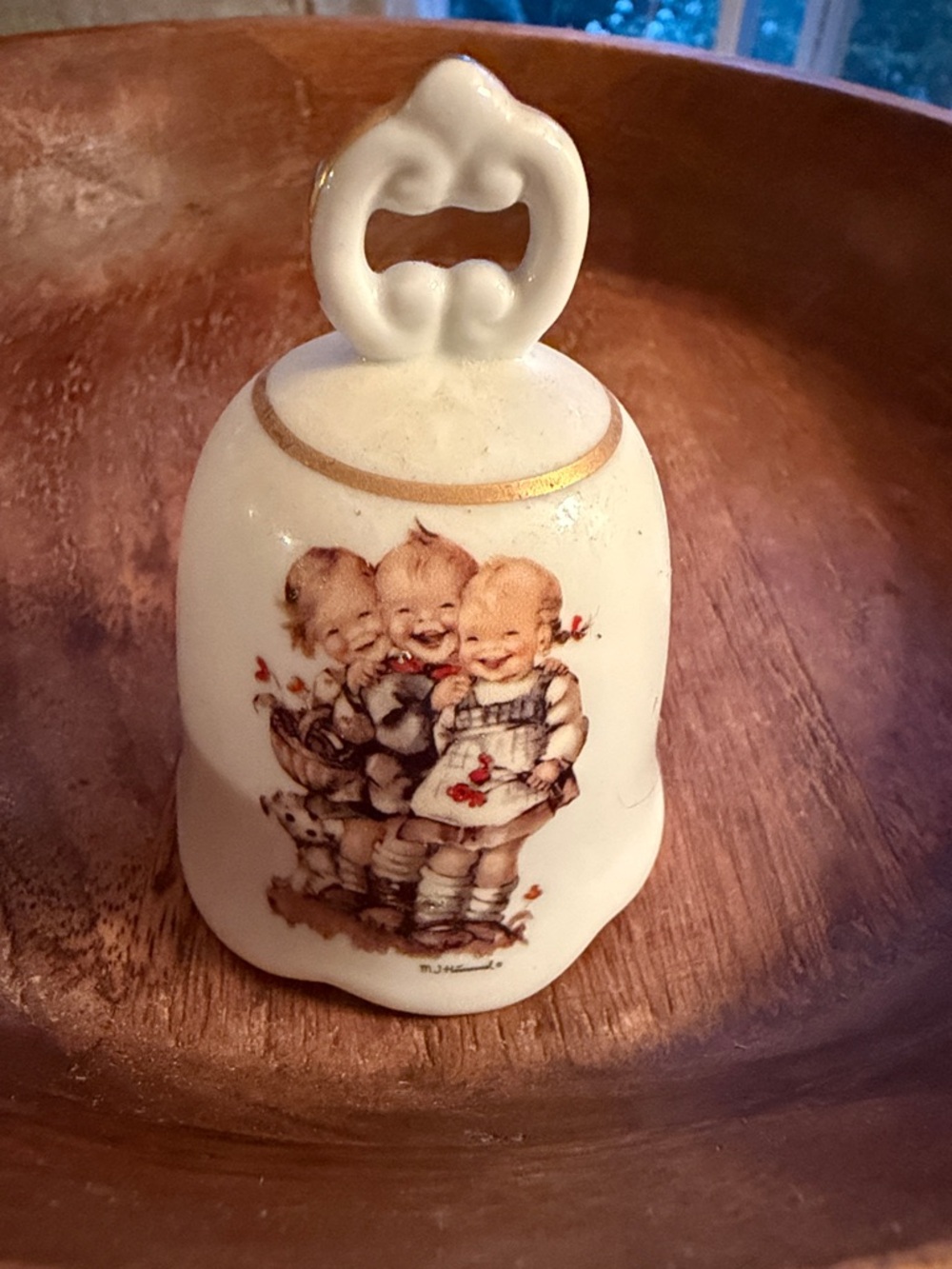 Vintage Hummel Follow The Leader Porcelain Bell with Children Motif